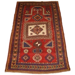 Ancien tapis de prière caucasien Fachralo Kazak, vers 1880