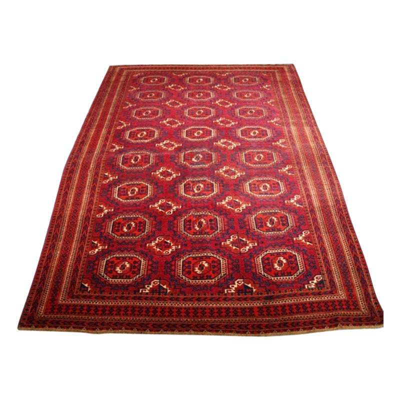 Tapis turkmène Tekke ancien de bonne taille