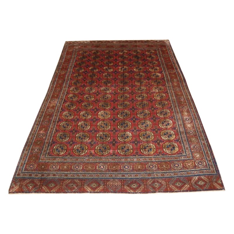 Antique Tekke Turkmen Rug of Very Fine Weave For Sale