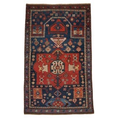 Tapis de prière caucasien ancien de la région du Karabagh, fin du 19ème siècle