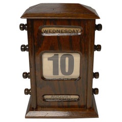 Antique English Oak Perpetual Calendar, c.1910