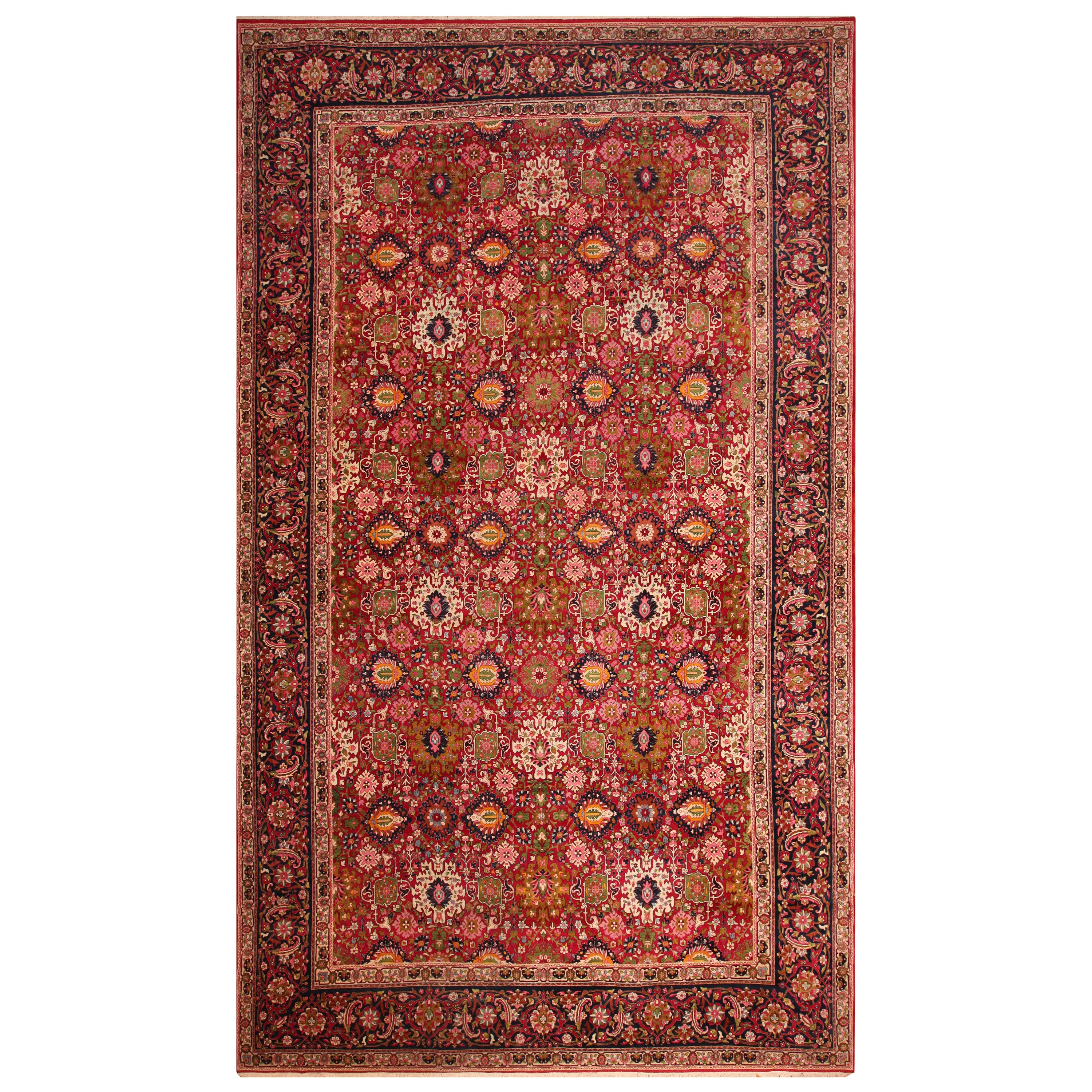 Large Antique Persian Kerman Rug. Size: 11 ft 10 in x 20 ft