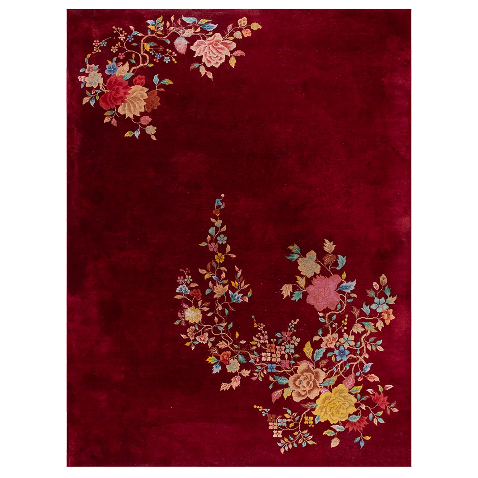 1930s Chinese Art Deco Carpet ( 8'10" x 11'8" - 270 x 355 cm ) For Sale