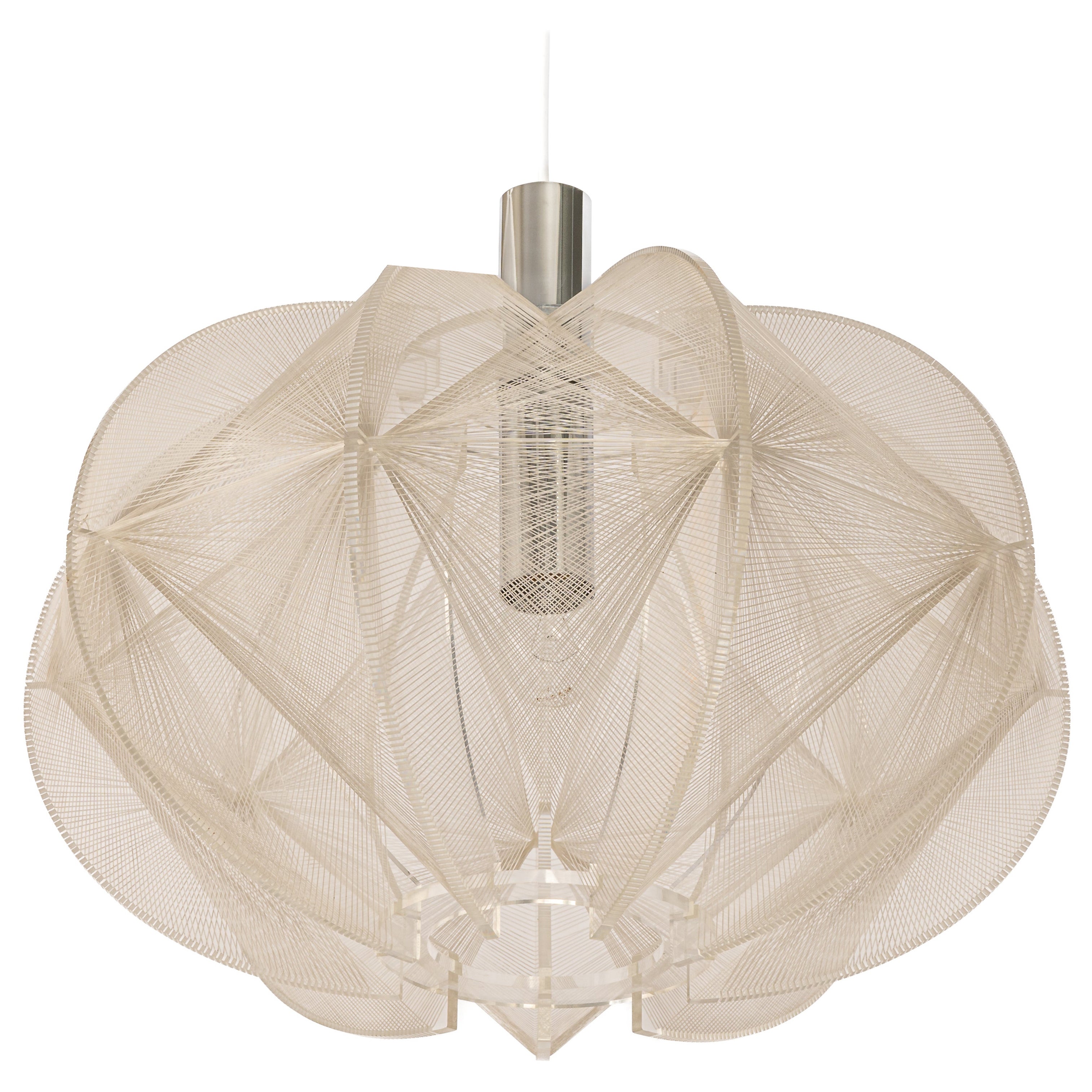 Lampe suspendue Paul Secon pour Sompex-Clear Wire, Allemagne, 1970 en vente