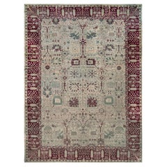 Late 19th Century Handwoven Antique Agra Rug