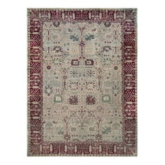 Late 19th Century Handwoven Antique Agra Rug