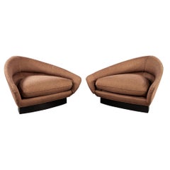 Pair of Vintage Mid-Century Modern Adrian Pearsall Triangle Lounge Chairs