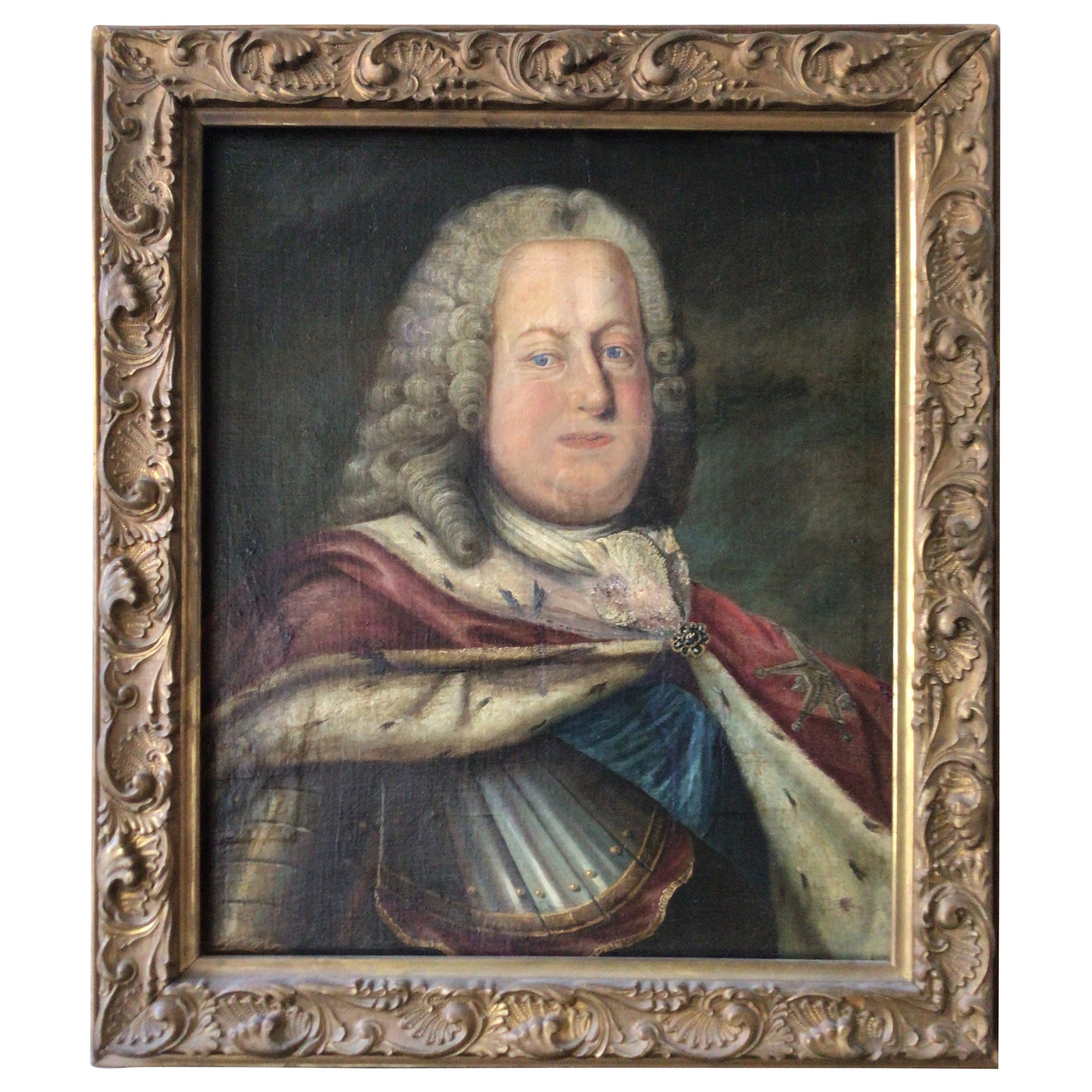 Painted Portrait of a 1700s French Nobelman For Sale