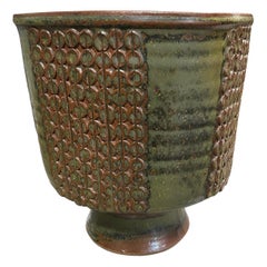 Laura Andreson Signed Monumental Glazed Mid-Century Modern Ceramic Pottery Bowl