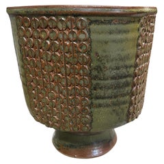 Vintage Laura Andreson Signed Monumental Glazed Mid-Century Modern Ceramic Pottery Bowl
