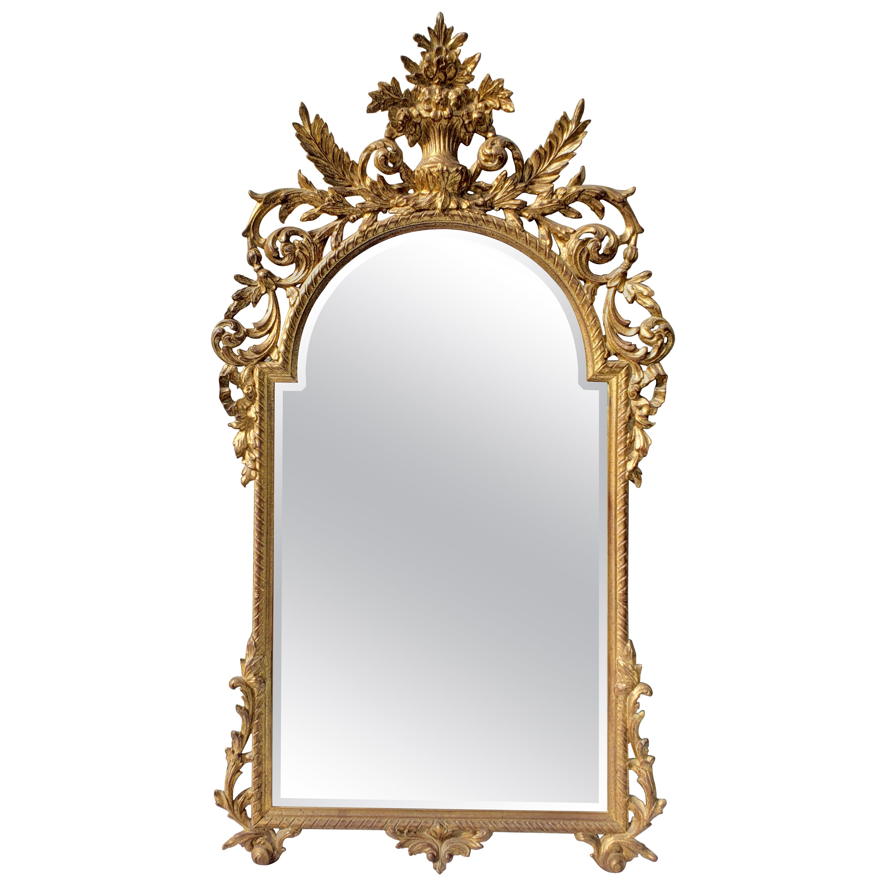 Louis XV Style Gilt Decorated Beveled Wall Mirror