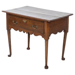 English George III Oak & Fruitwood Side Table / Low Boy