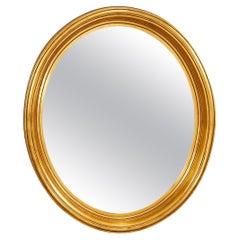 French Louis Philippe Style Oval Giltwood Mirror