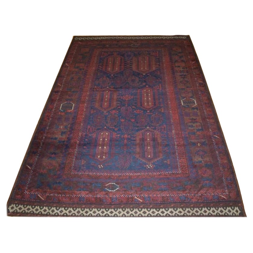 Antique Afghan Timuri Baluch Rug with Deep Rich Colours, circa 1880 For Sale