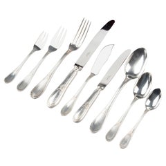 Retro 138-Piece Set of Silver Plated Flatware Made by Ercuis Paris with Canteen