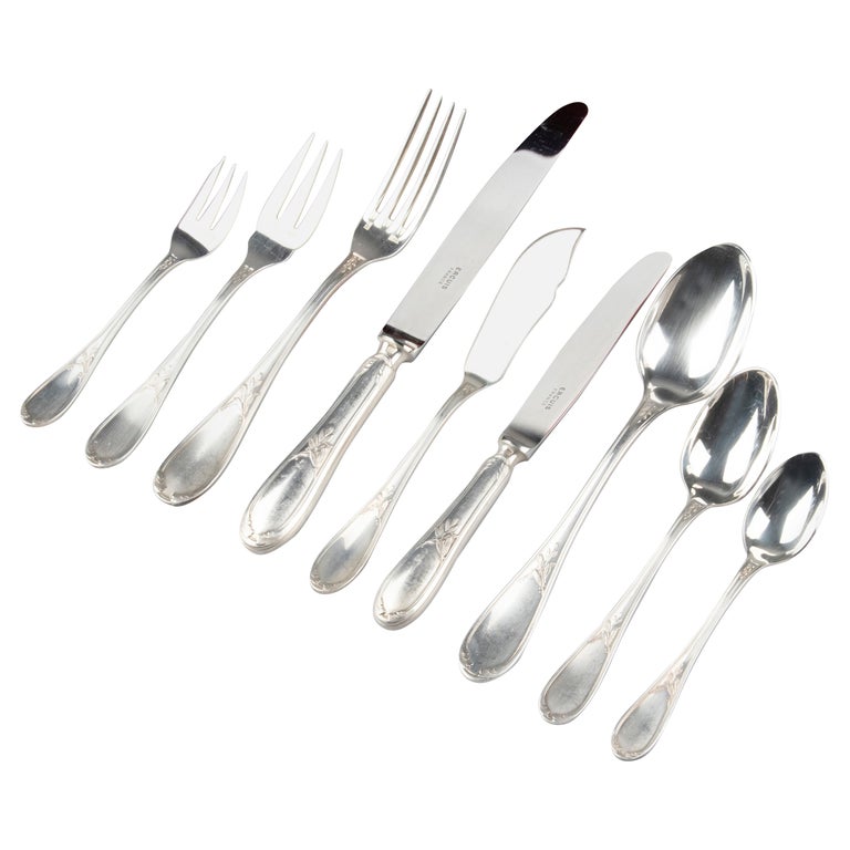 138Piece Set of Silver Plated Flatware Made by Ercuis Paris with