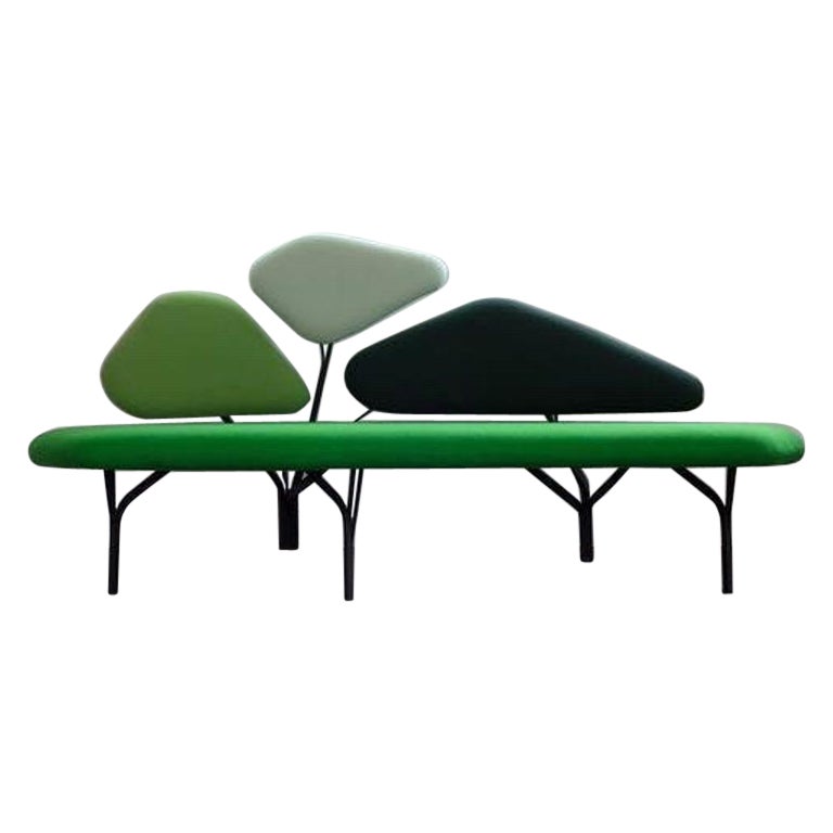 Borghese Grünes Sofa mit schwarzer strukturierter Struktur von La Chance