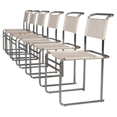 70er Jahre Stahlrohr Modell B5 Esszimmerstuhl von Marcel Breuer Set/6