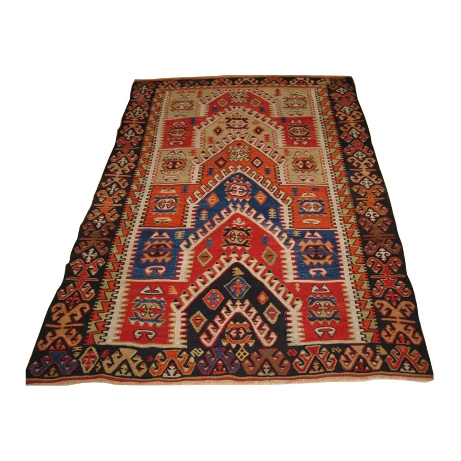 Antique Central Anatolian Konya Prayer Kilim For Sale