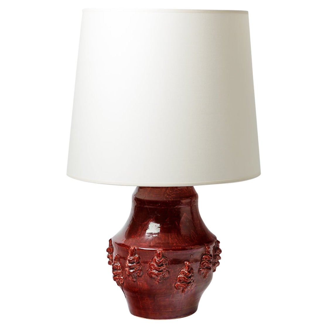 Ceramic Table Lamp by Jean Austry, circa 1970-1980 For Sale