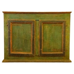 Totally Original Rustic Sideboard with Light Blue and Ochre Lacquering