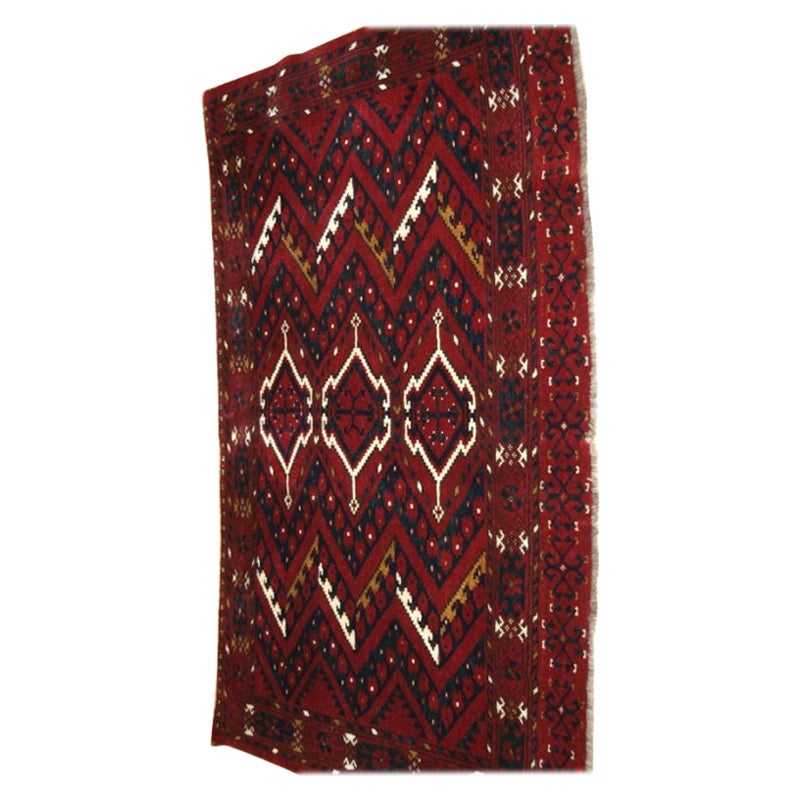 Antique Ersari Beshir Turkmen Chuval with the Ikat Design For Sale