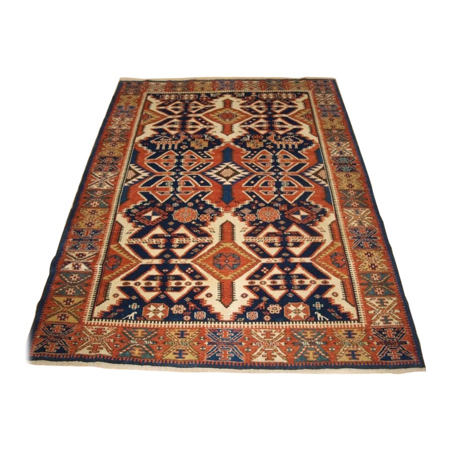 Shirvan Rug, with a Design Inspired by Kilims from the Kuba Region