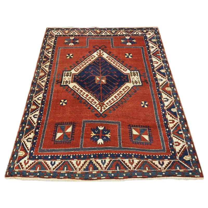 Antique Caucasian Fachralo Kazak Prayer Rug For Sale