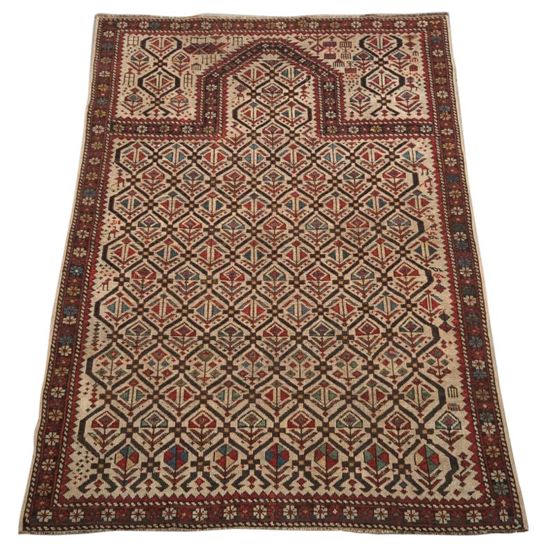 Antique Caucasian Daghestan Prayer Rug at 1stDibs