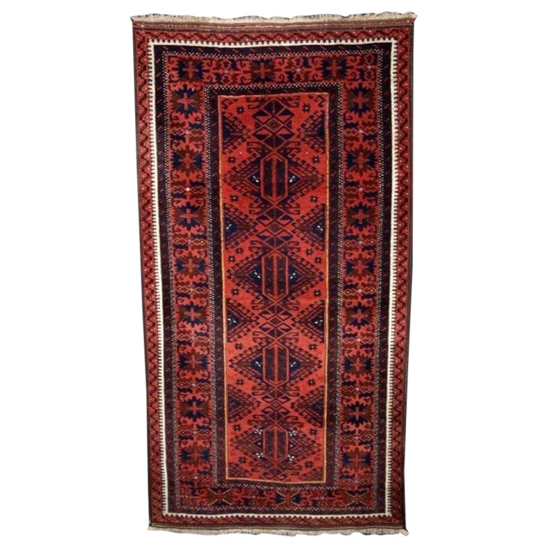 Antique Baluch Rug, Unusual Design, Great Colour & Condition, Late 19th Century