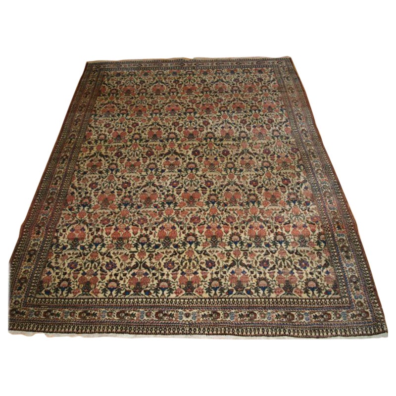 Antique Abedeh Rug with the Classic Zili Sultan ‘Vase and Peacock’ Design For Sale
