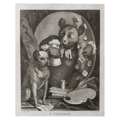 Original Antique Print After William Hogarth, " The Bruiser " 1807