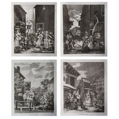 Set of 4 Original Antique Prints After William Hogarth, Dated 1807