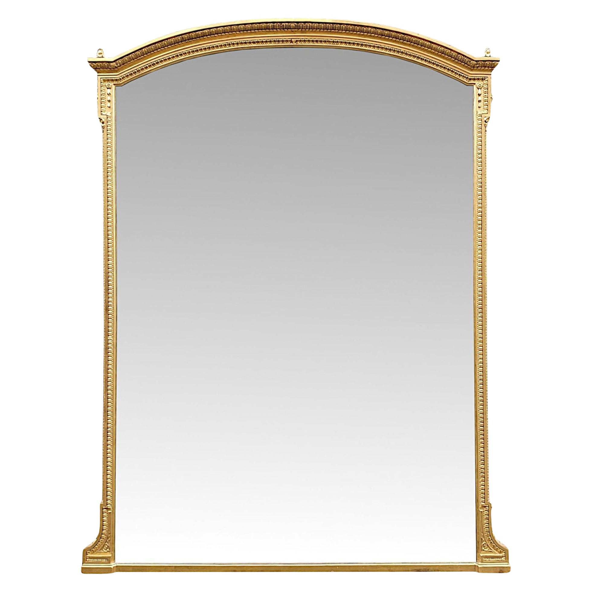Très beau et rare miroir surmonté d'un manteau du 19ème siècle par John Taylor & Sons en vente