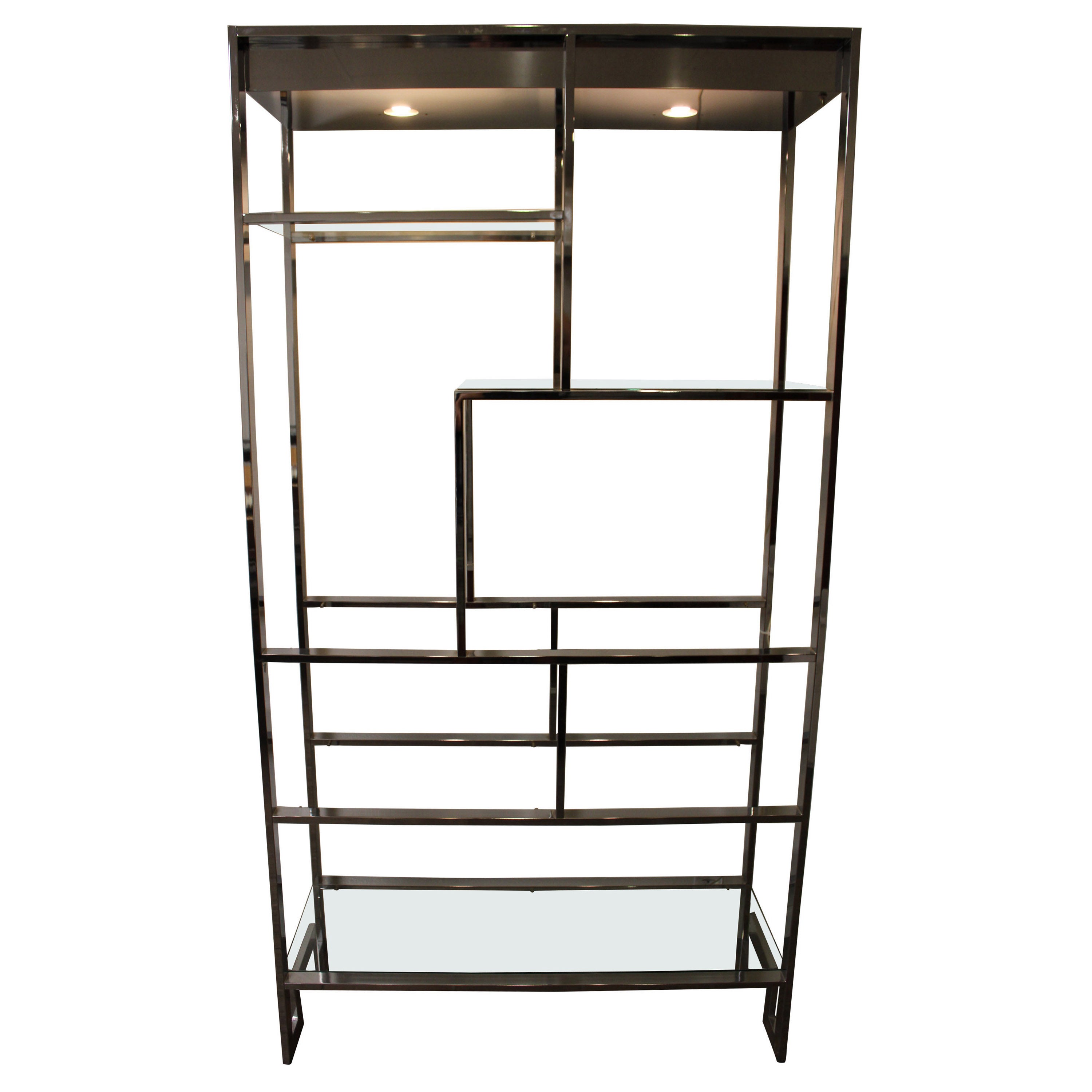 Design Institute of America (DIA) Chrome Plated Steel Etagere For Sale