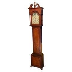 18th /19th C Thomas Crow Delaware Walnut Tall Clock with Rare John Janvier Case