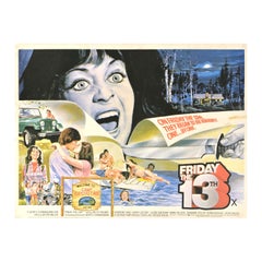 Original Vintage Film Poster Friday The 13th X Rated Horror Movie Art (UK Quad)