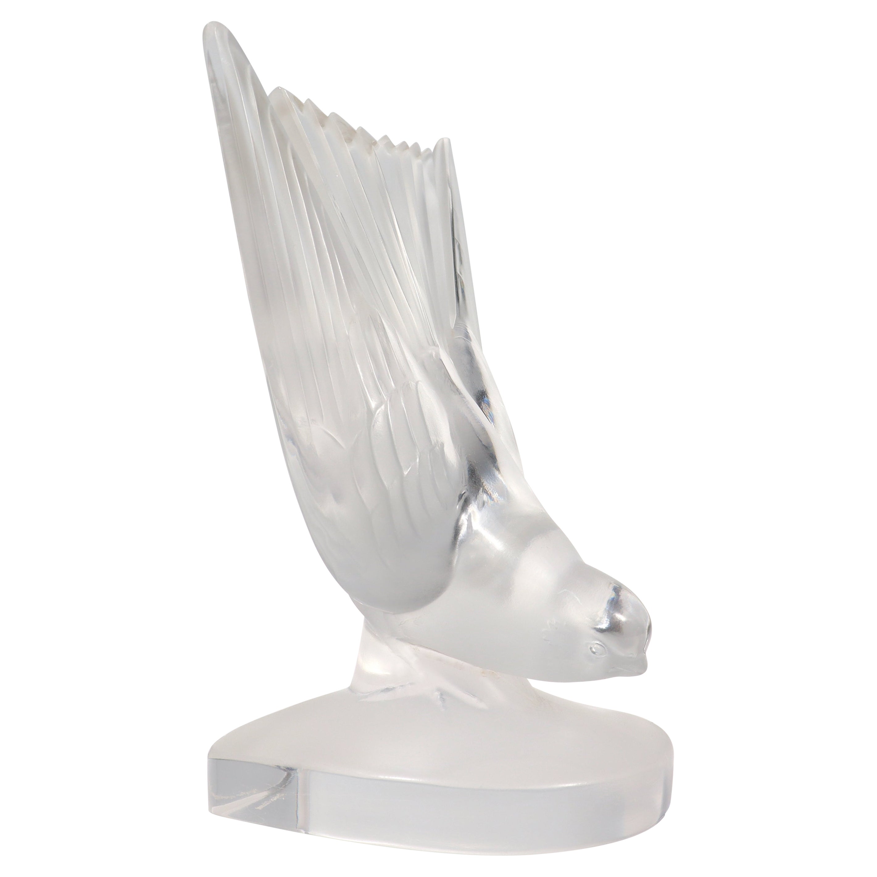Lalique French Art Glass Bird (Swallow) Bookend or Paperweight For Sale