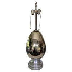 Large Mercury Glass Egg Shaped Lamp