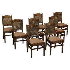 Set of 8 Antique English Dining Chairs Includes 2 Armchairs