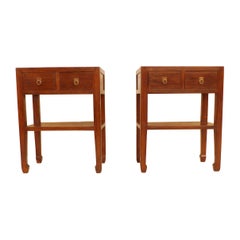 Pair of Fine Jumu End Tables with Drawers