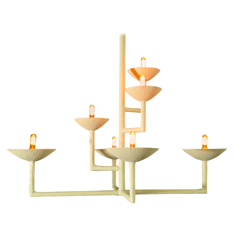 7 Cup Retangular Chandelier For Sale at 1stDibs