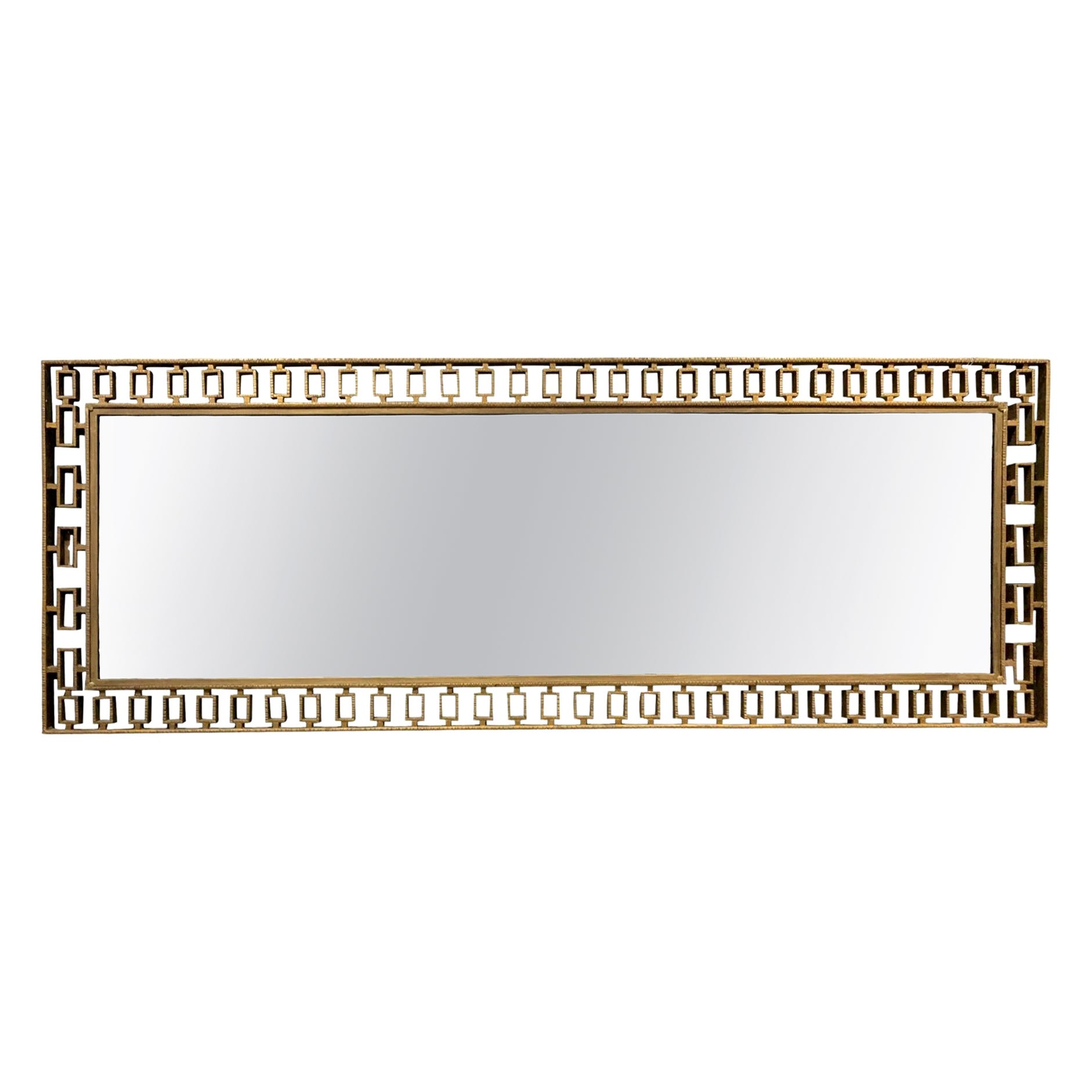 Large Gold Gilt Iron Framed Mirror