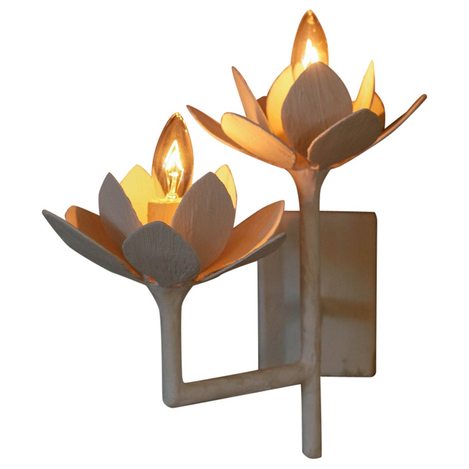 Double Lotus Sconce For Sale