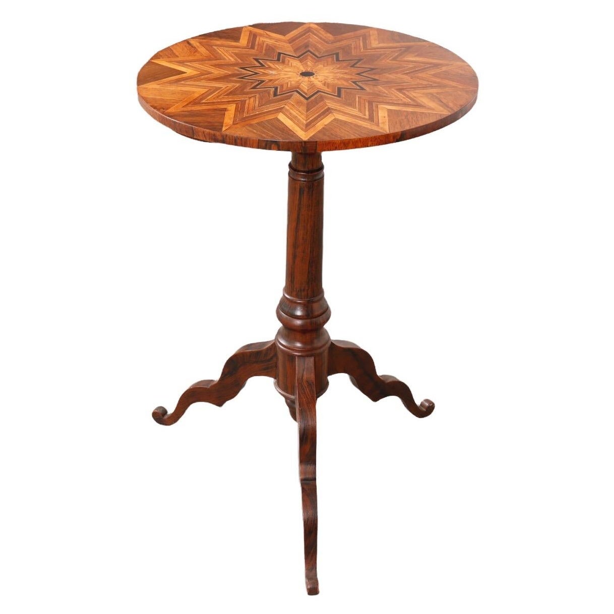 Starburst Parquetry Tilt Top Occasional Table For Sale