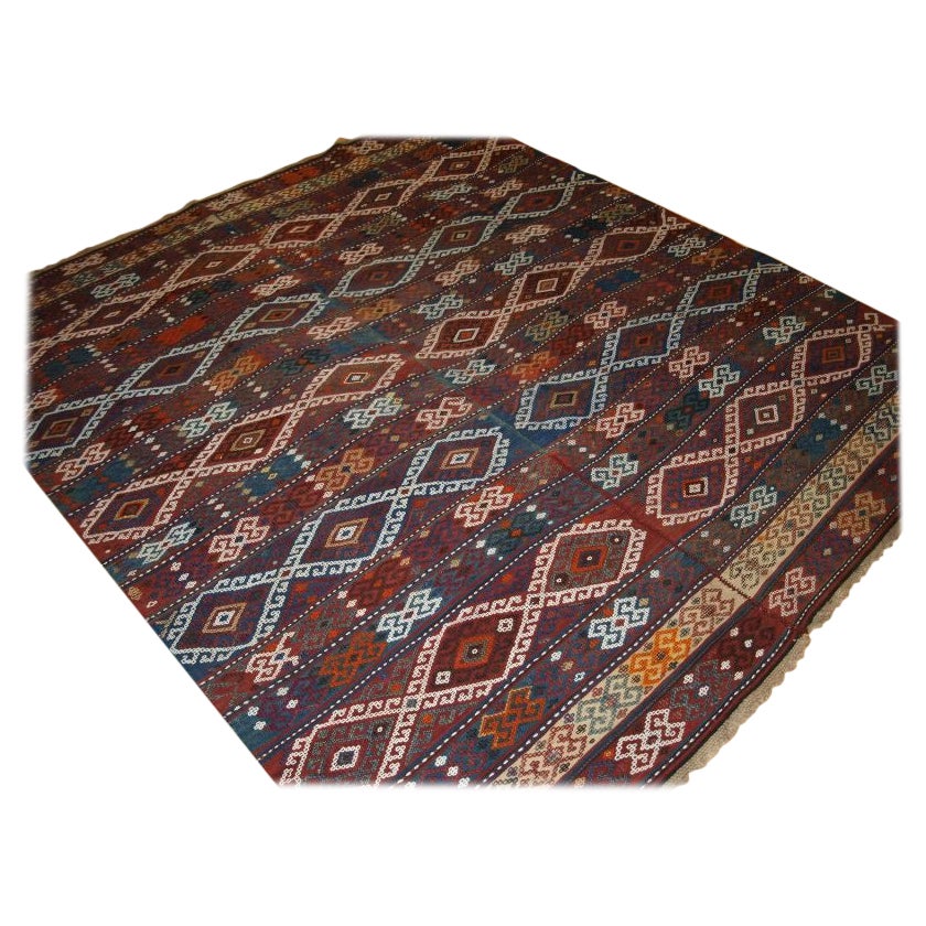 Antique Anatolian Malatya Kilim Woven in Two Parts