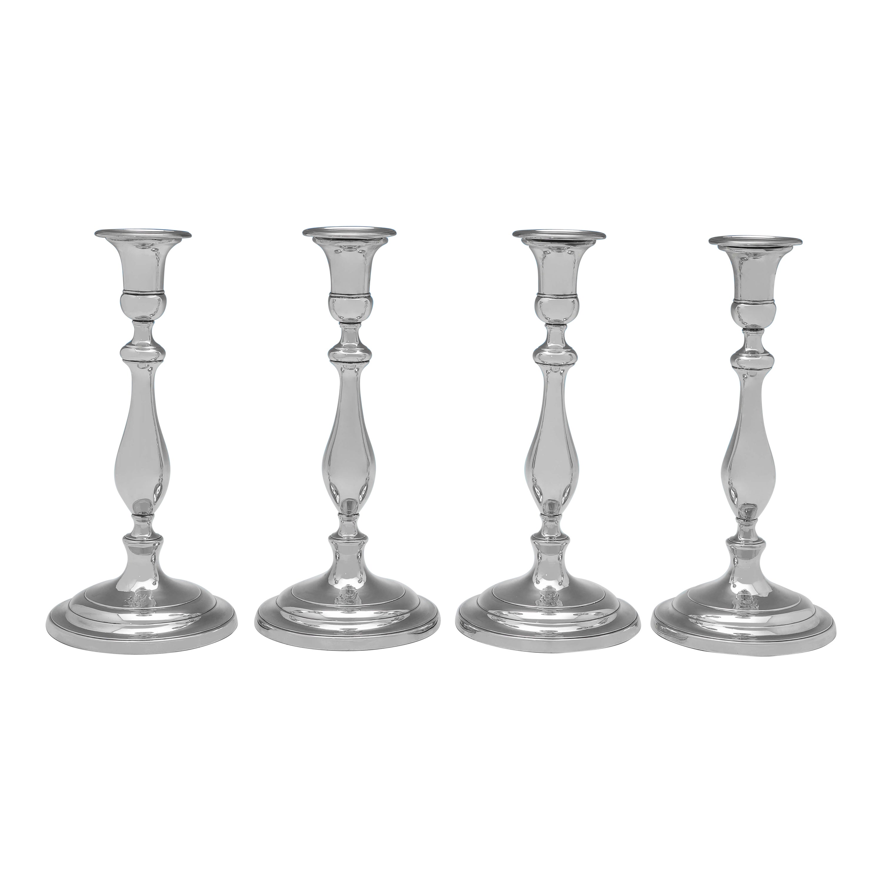 George III Set of 4 Antique Sterling Silver Candlesticks, Sheffield, 1904