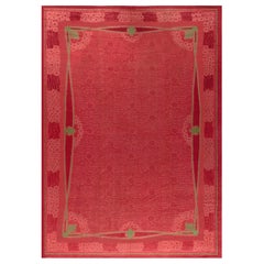 Doris Leslie Blau Collection Rare Vienna Secession Rug in Ruby Red