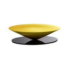 Float Coffee Table Shiny Yellow Mirror Polished Steel Based By La Chance