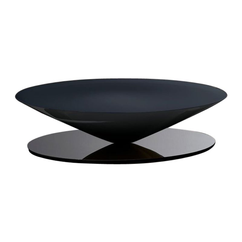 Float Coffee Table Shiny Blue Mirror Polished Steel Based By La Chance